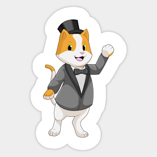 Cat as Groom with Ribbon Sticker